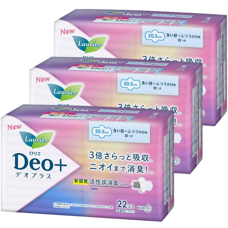 

[Bulk purchase] Laurier deo plus 20.5cm with wings 22 pieces x 3 sets (66 pieces)