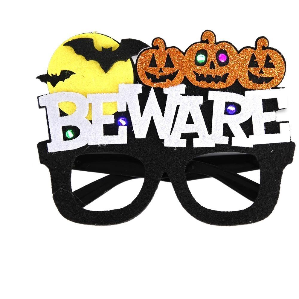 Plastic Pumpkin Glasses LED Halloween Eyewear Frame Festival Halloween Luminous Glasses  Women