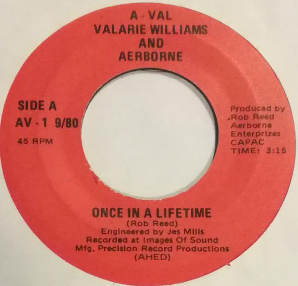 

7inch Record VALARIE WILLIAMS & AERBORNE, ROB RE - Once In A Lifetime / Two Of Us AV1 A-Val 1980 Canada Pop Used
