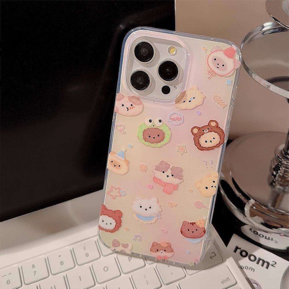 

Double Layer IMD Mobile Phone Case for 14 for Apple 15promax Cute Full Screen Animals for IPhone13promax/16 12/12pro(6.1)