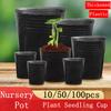 10/50/100Pcs Nursery Pot Garden Plastic Plant Seedling Cup Disposable Nutrient Bag Thickened Black Flowerpot Nutritional Bowl