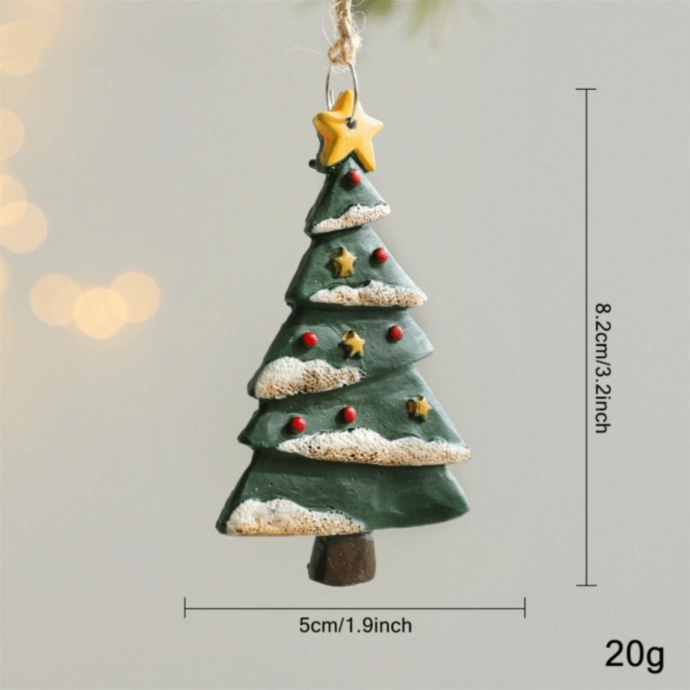 Resin Christmas Tree Hanging Pendant Gingerbread Man Christmas Decoration Xmas Tree Ornament Xmas