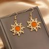 Vintage Sun Flower Earrings for Women Girls Retro Big Sunflower Earrings Jewelry Prevent Allergy Party Accessories Gift Jewelry