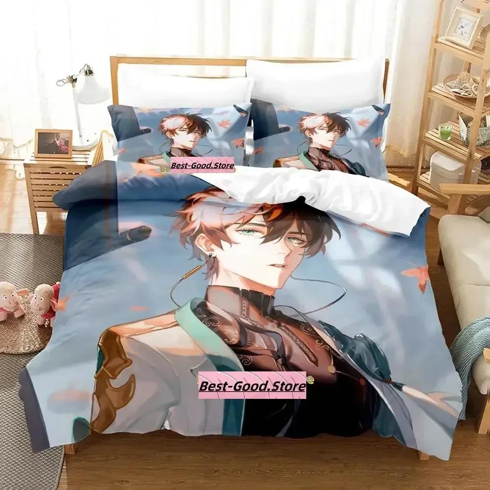 Kawaii Honkai Star Rail Bedding Set Printed Bed Set With Pillowcase Duvet Cover Single Double Queen King Size Adult Kid Bedroom