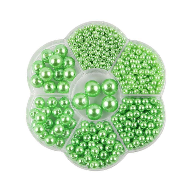 3/4/5/6/8/10/12mm Gemischte Box mit Löchern ABS Imitation Perle Meerjungfrauen-Illusions-Farbverlauf Kunststoffperle DIY-Material