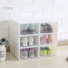 VANA HOME DECOR Stapelbarer staubdichter transparenter Klapp-Schuhaufbewahrungsbox-Organizer