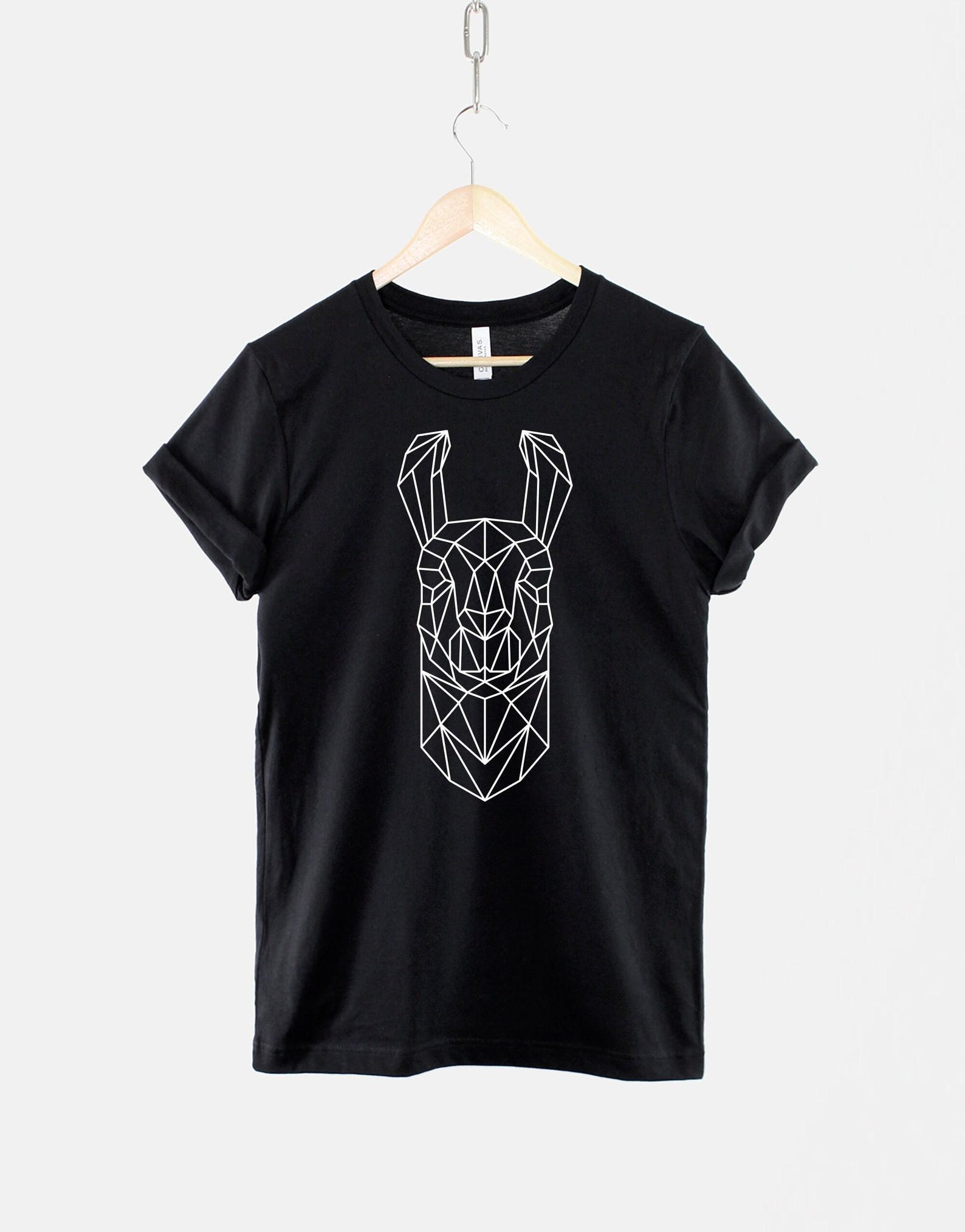 Geometric Llama Shirt, Abstract Animal T Shirt, Cute Alpaca Graphic Tee, Gift for Llama Lover 4XL