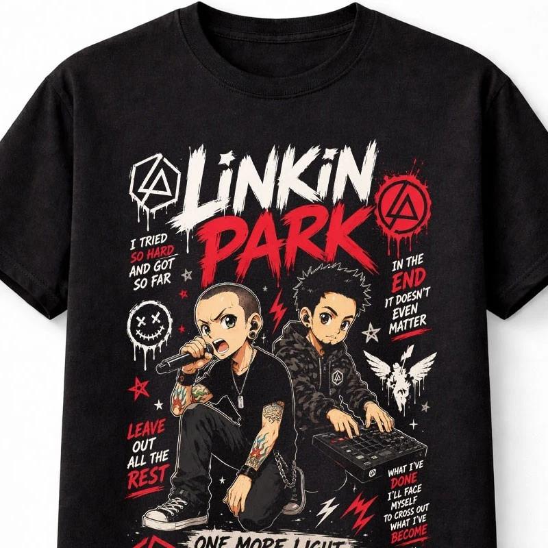 Linkin Park Chester Bennington Mike Shinoda Rock Band Graphic Unisex TShirt S