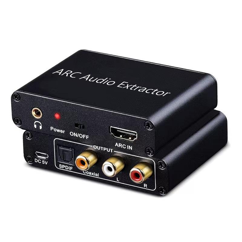 192Khz Arc Audio Extractor -Compatible Arc To Optical Coaxial Rca 3.5Mm Jack Converter For Hdtv Speaker Soundbar Headphone