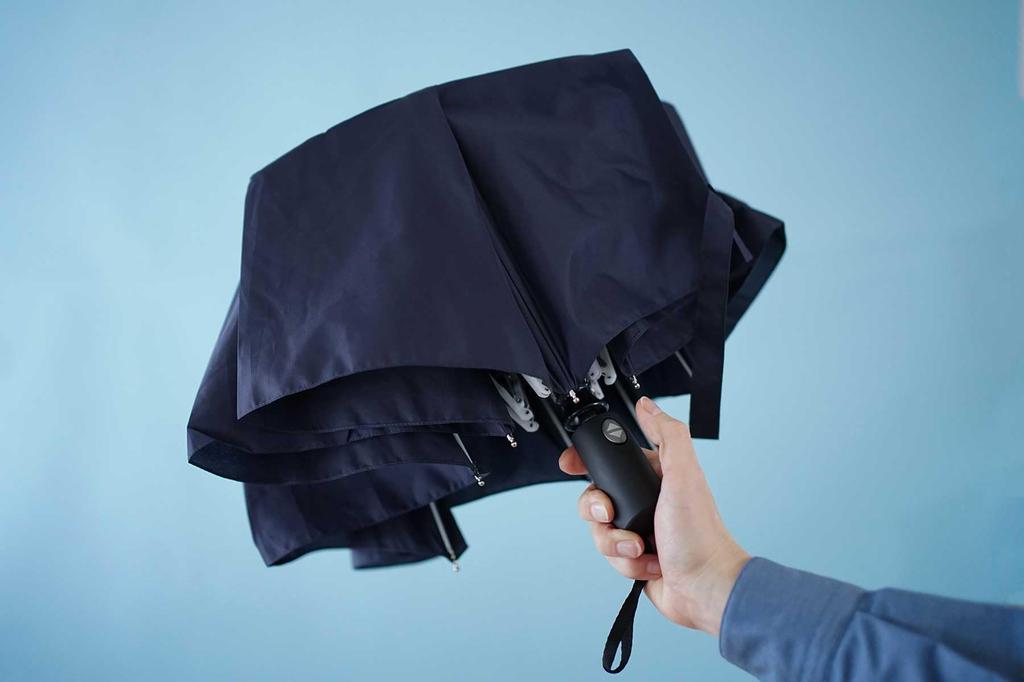 Komiya Shoten 65cm Automatic Large Folding Umbrella Durable Fiberglass Windproof High Wind Resistant Super Water Repellent Teflon Safety Plain