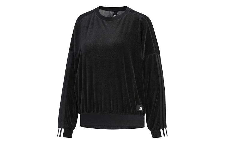 Adidas Sweatshirts Women s Black Crew Neck Moderate Regular FI9254 L