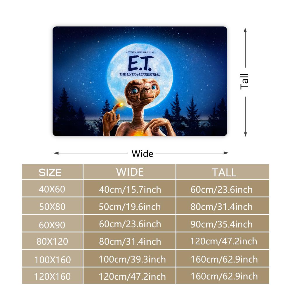 E.T. the Extra-Terrestrial Movie Floor Mat Soft Thickened Flannel Door Mat Non-Slip Living Room Rug Home Decor