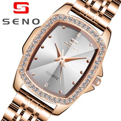 SENO Vintage Women's Watch Square Steel Band Watch Quartz Women's Watch