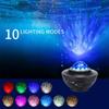 Led Projector Music Starry Sky Water Wave Led Multi-color Projection Light Bluetooth-compatible Speaker Night Light