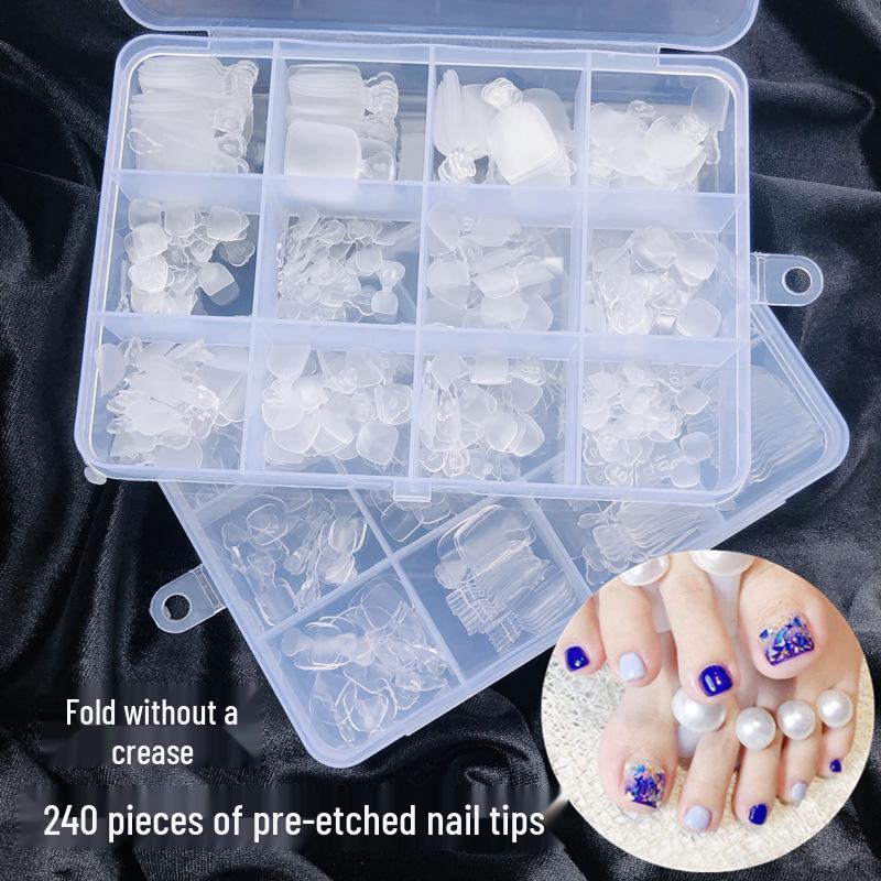 

Глянцевый Складной Полностью Покрывающий Набор для Маникюра и Педикюра Ногтей на Ногах - 120 Штук 240 Toenail Glossy Compartment