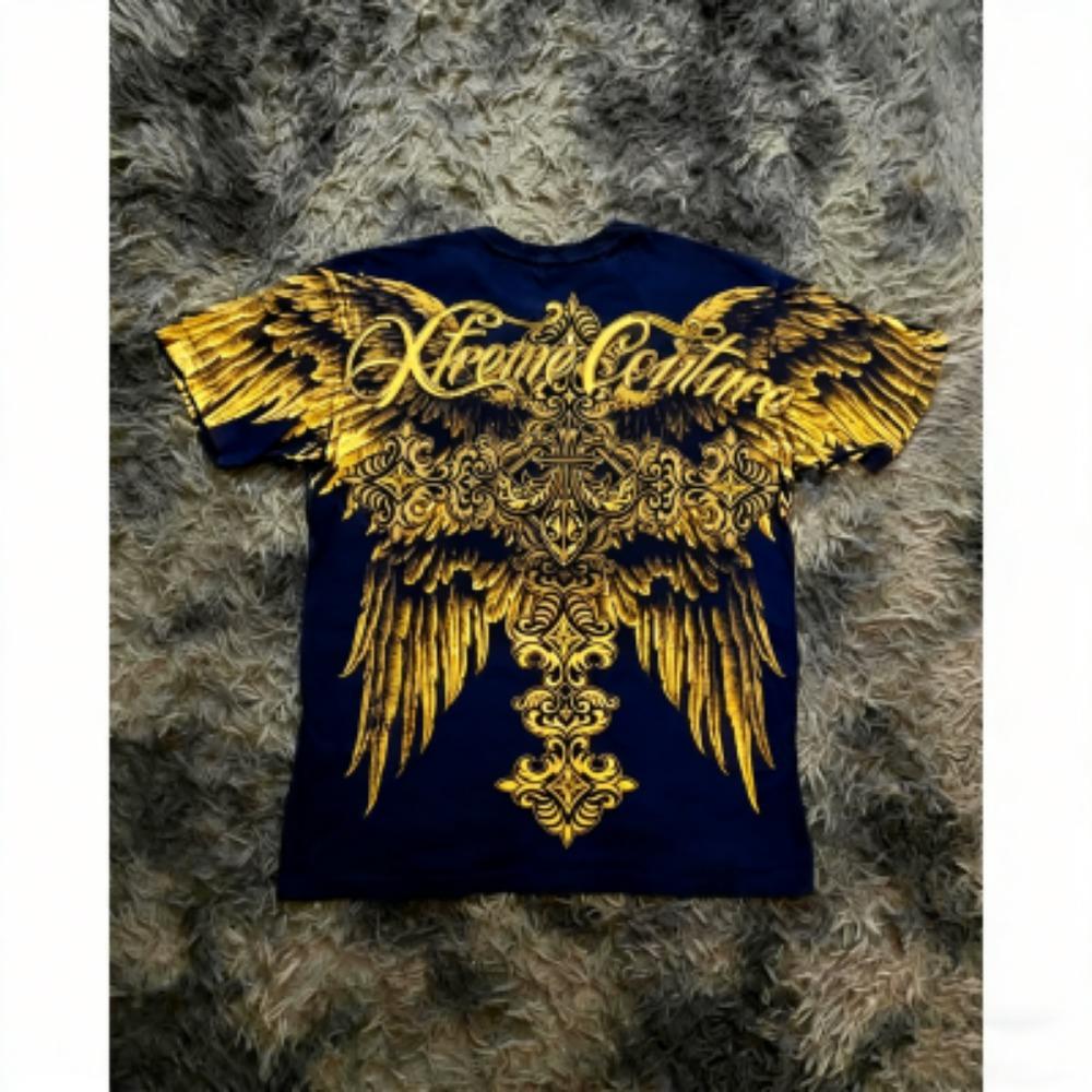

Summer Kids T-shirt Vintage Gothic Skull Wing Print Tees Round Neck T-shirt Outdoor Street Style Top Casual Boy and Girl s Clothing 100