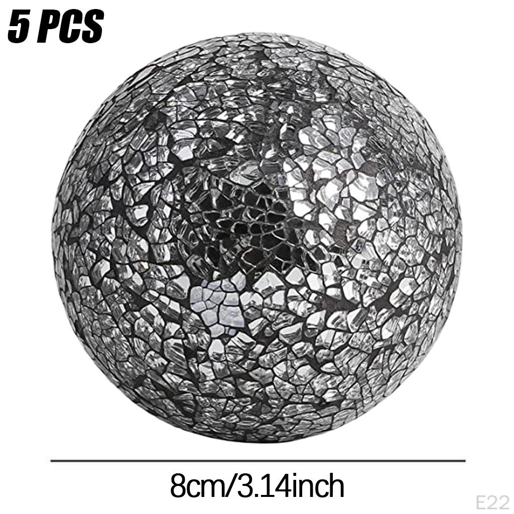 -Ball Balls Set Centerpieces Bowls 8cm Glass for Coffee Table Decor