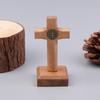 Wooden Standing Cross Small Home Decor Jesu Figurine For Party Housewarming Wedding Gift Bookshelf Cabinet Ornaments