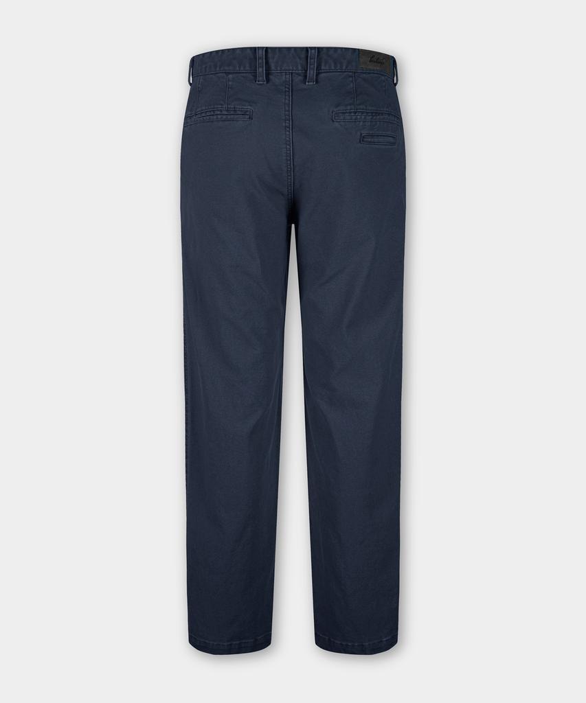 BIRBANTE Garment-Washed Spandex Chino Pants - Dark Navy