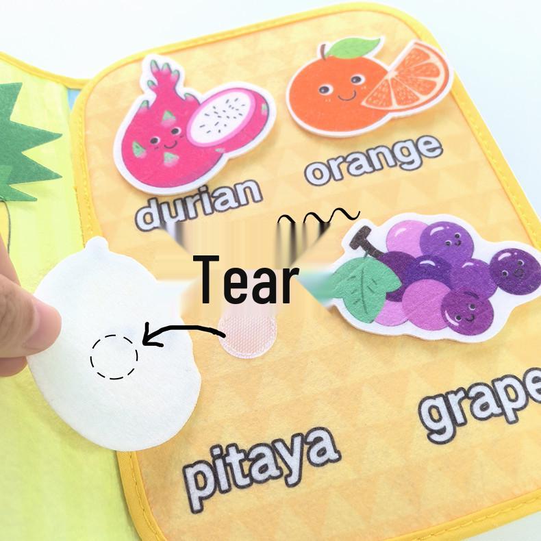 Montessori Baby Quiet Cloth Book: Tearable, Velcro, Calming Early Education Toy for Infants & Toddlers