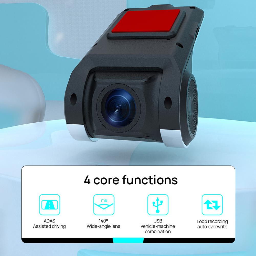 Car DVR Dash Cam Full HD 1080P Dash Cam For DVD Android Player ADAS LDWS Navigation Unit Auto Audio Voice Alarm Video Recording
