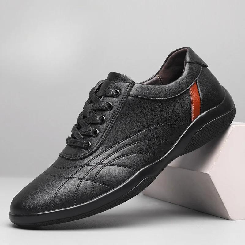 Pánské ležérní boty, britský styl, bílé boty, neklouzavé pohodlné měkké podrážky, pánské ležérní kožené boty, jarní a podzimní