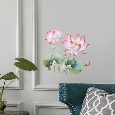 Lotus Wall Sticker Accessory Flowers Detachable Decal for Kitchen Bedroom Door