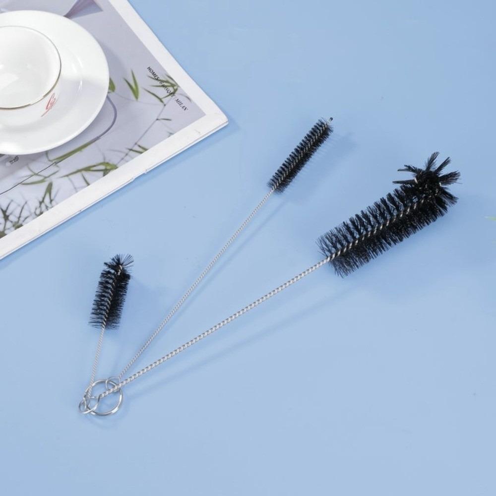 3pcs/set Reusable Bottle Cleaning Brushes Soft Hair Brush Cup Cleaning Brush  Pipeline Cleaning