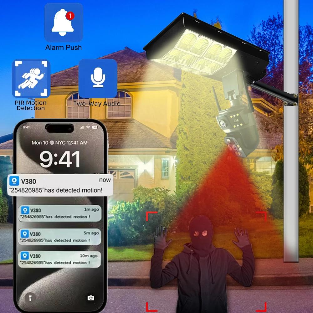 2-in-1 Solar-Straßenleuchte, Drei-Bildschirm-Außenüberwachungskamera, Mehrzweck-Beleuchtungsüberwachung