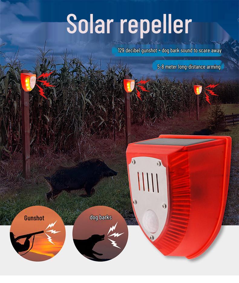 Solar-Powered Animal Repeller with Sound & Light