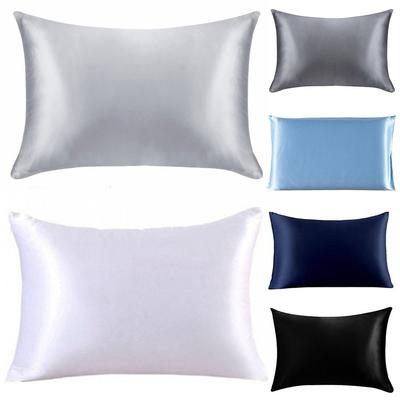 1 Piece Artificial Silk Pillowcase Both Sides Pillowcase Queen Size For Zip