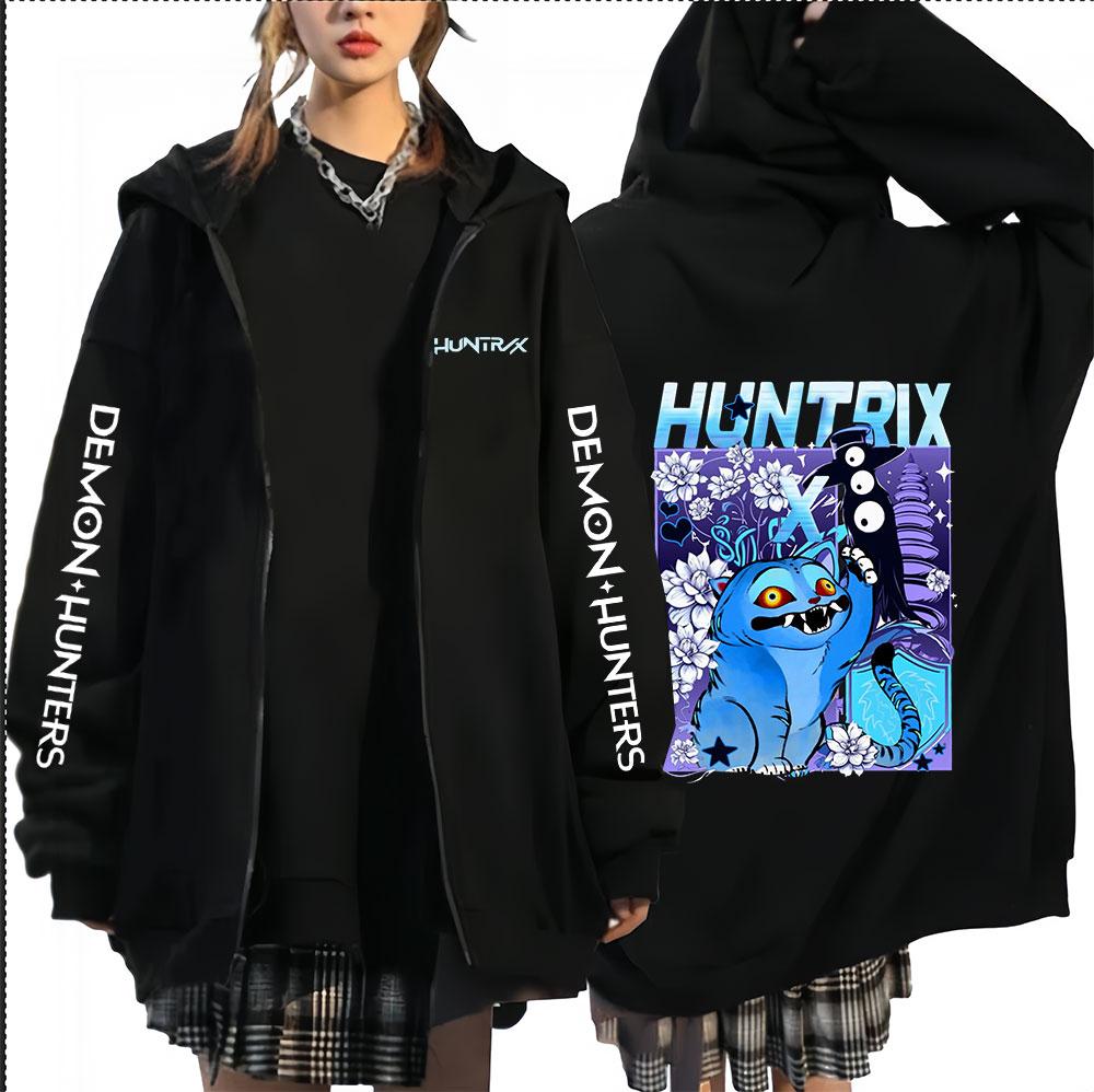K-pop Saja Boys Demon Hunters Movie Zip Up Hoodie Men Women Harajuku High Quality Fans Gift Oversized Zipper Hoodies Jacket
