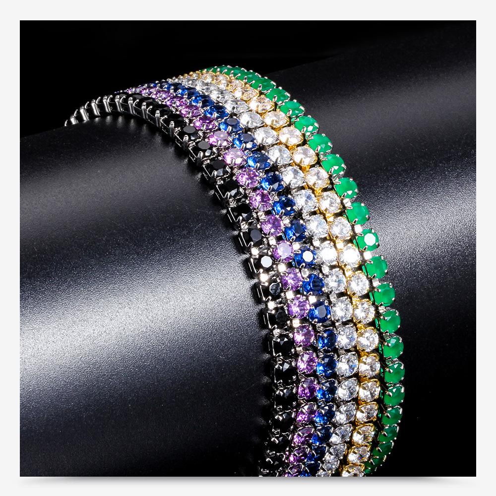 3MM Diamant-Inlay Verstellbares Mehrfarbiges Kupferarmband - Schlicht und Stilvoll