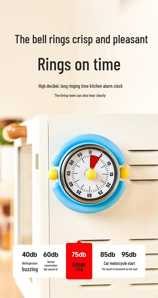 Cute Mechanical Timer for Student Self-Discipline & Visual Time Management
