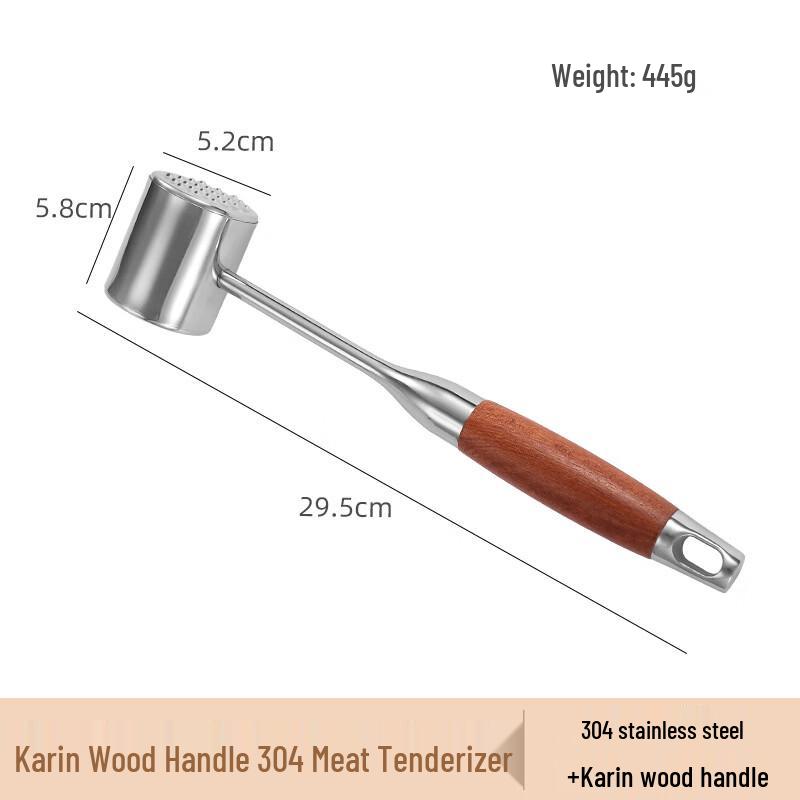 304 Stainless Steel Rosewood Handle Meat Tenderizer Hammer