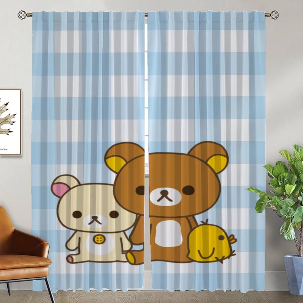 Rilakkumaes Kitchen Curtains for Living Room Curtain Partition Halloween Decoration Home Interior Curtains 2 Pieces Shades Child