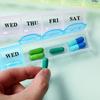 Transparent Moisture-Proof Weekly Pill Organizer with Compartments