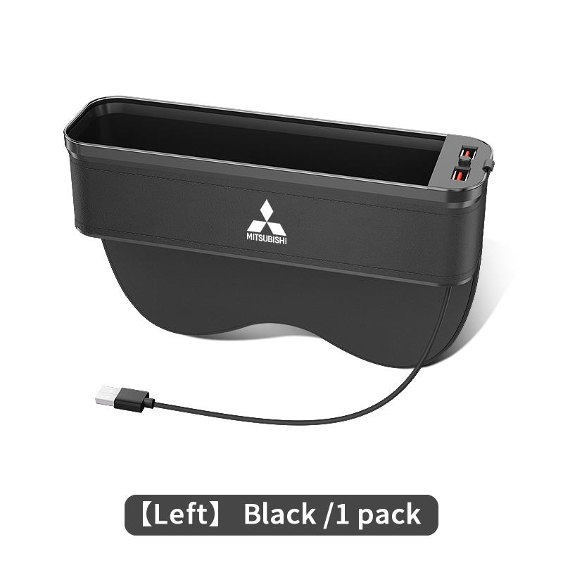 Car Seat Gap Organizer USB Charging Multifunction Storage Box For Mitsubishi Outlander Pajero Asx Lancer EX Evolution X Ralliart SF9