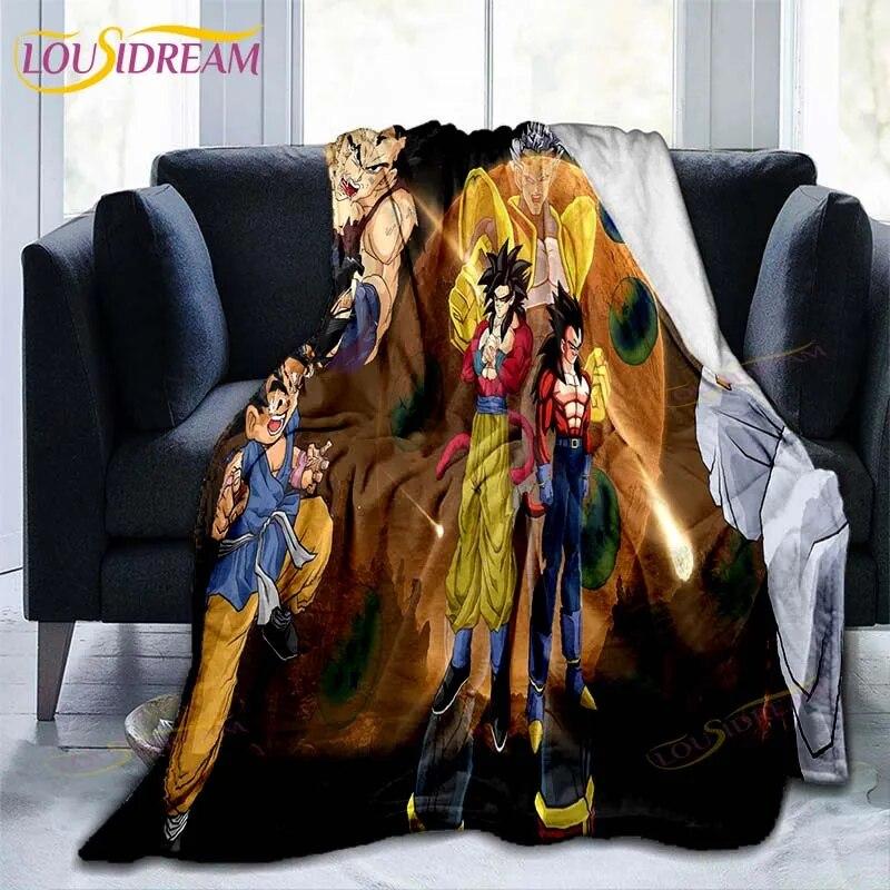 Couverture en flanelle avec personnages de dessins animés japonais célèbres, couverture polaire pour enfants, canapé, voyage, Camping