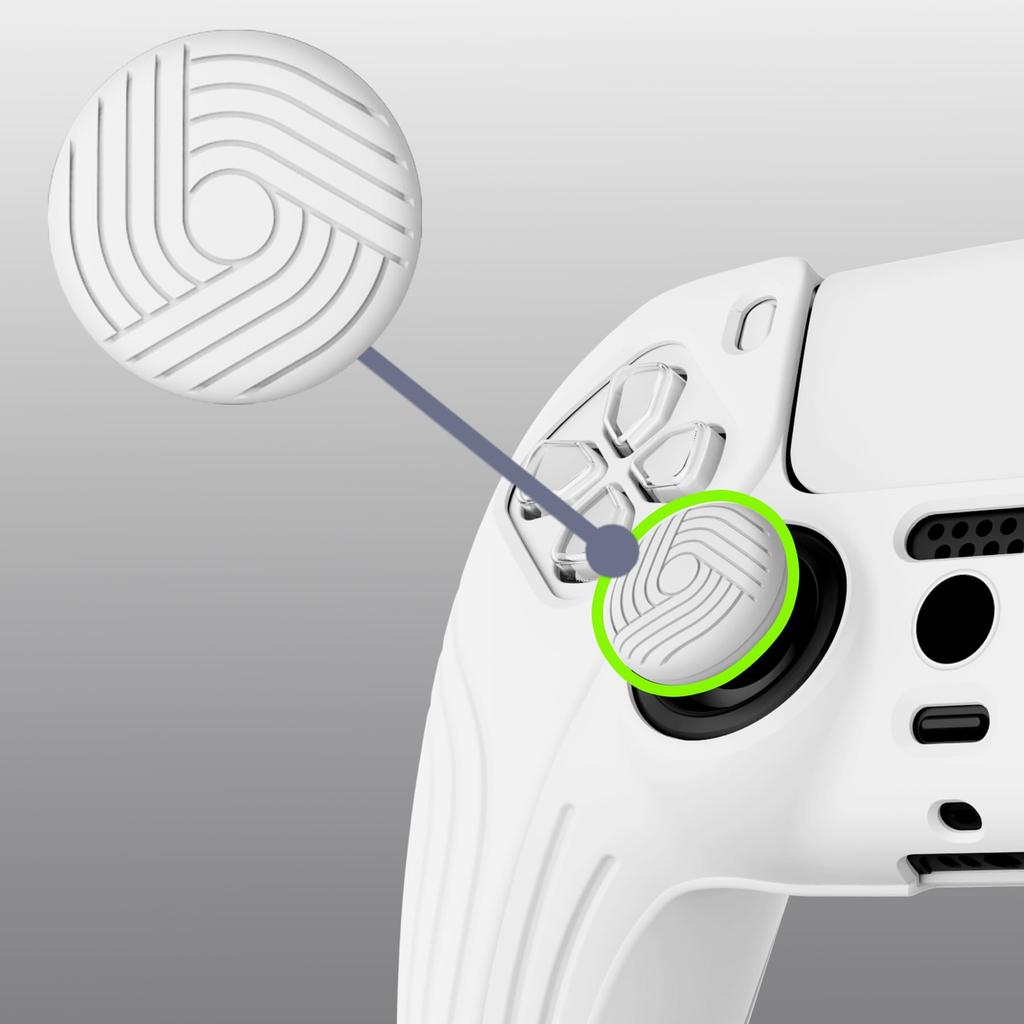 eXtremeRate PlayVital Protective Cover for PS5 Controller Silicone Skin Ergonomic Soft Rubber Protective Case for PS5 Controller with Thumb Stick Cap