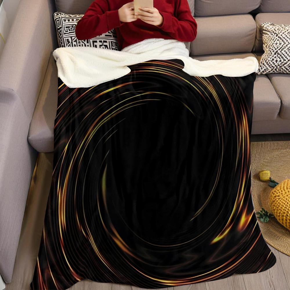 Goldwirbel Flanelldecke Warm Weich Halloween Weihnachten Sofa Warm Gemütlich Dekoratives Dekor Geschenk für Alle Jahreszeiten