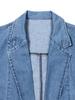 Elegant European and American Denim Jacket - Women's Casual Long Sleeve Blazer with Pockets