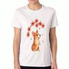 Corgi And Cherry Blossom Unisexs Cotton T Shirt, Pure Cotton Premium Print, Durable And Longlasting, Relaxed And Stylish,Featuring A Cute Corgi Dog Wi