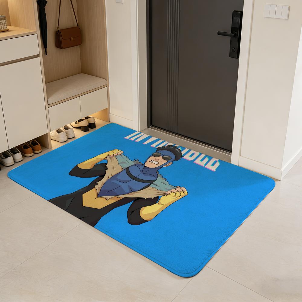 Tappetino da Pavimento Eroe Invincibile Anime Tappetino per Porta in Flanella Antiscivolo Assorbente Lavabile Tappeto da Interno per Casa