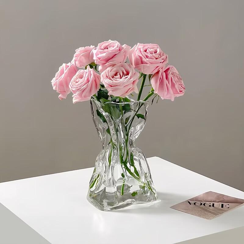 Irregular Transparent Glass Vase