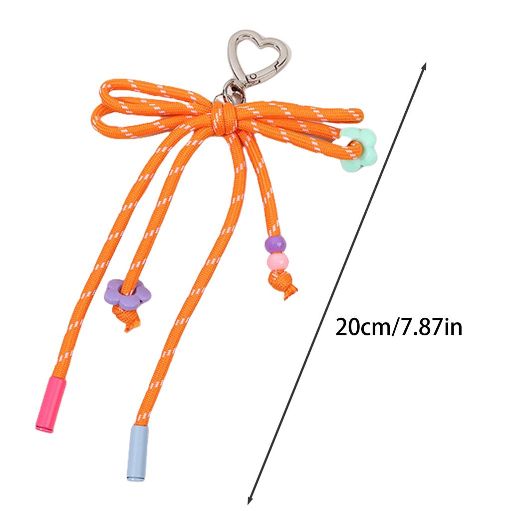 Stylish Candy Color Braided Bowknot Keyring Nylon Weaving Rope Keychain Phone Accessories for Student and Trendsetters