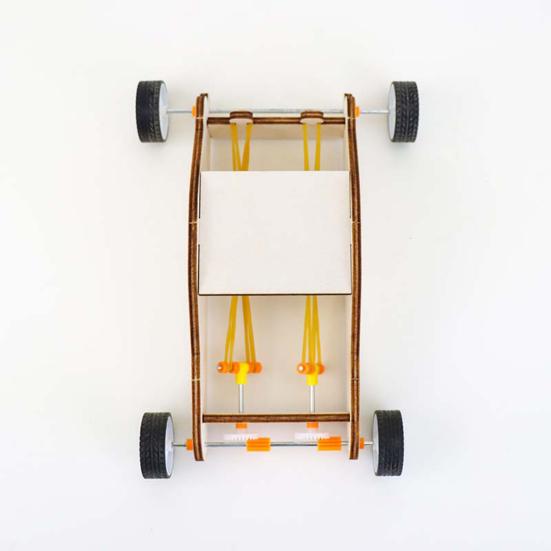 1 Set Car Science Double Power Rubber Band DIY Toy Handmade Accessories Creativity & Hands-on Skills Training