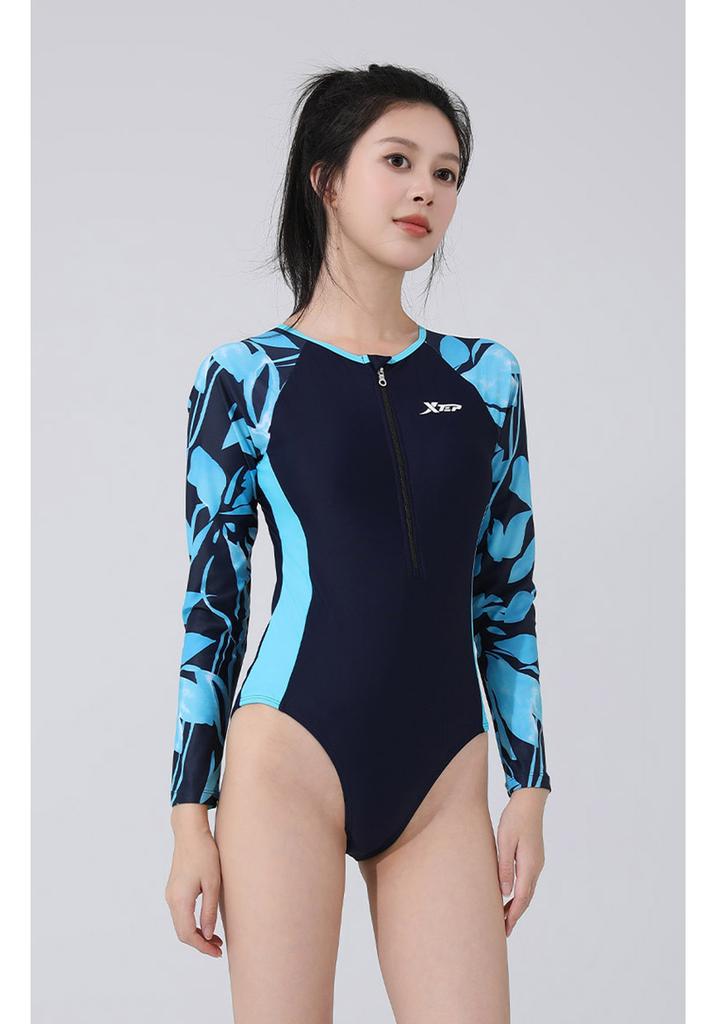 Xtep Women's Long-Sleeved One-Piece Swimsuit