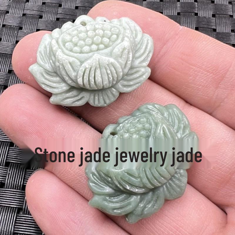 Emerald Green Guanyin Buddha Dragon Jade Pendant - Heart-Shaped Jade Stone for Car or Necklace