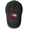 Spain Flag Lip Print Snapback Baseball Hat, Patriotic Sports Hat Vintage Hip Hop Breathable Distressed Adjustable Baseball Cap